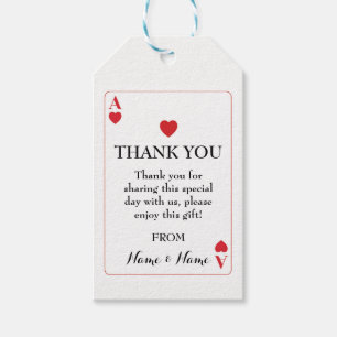 Étiquettes-cadeau Merci Tag Mariage Jouer des cartes As of Hearts