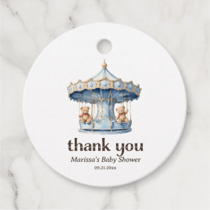 Étiquettes Cadeau Merci Teddy Bear Twin Boy Baby shower