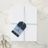 Étiquettes-cadeau Merci Tour Eiffel Bleu Chic (Avec de laficelle)