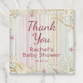 Étiquettes Cadeau Merci Tropical Beach Seashell Baby shower (Devant)