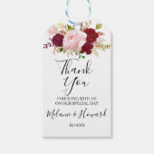 Étiquettes-cadeau Merci tropical et romantique rouge (Devant)
