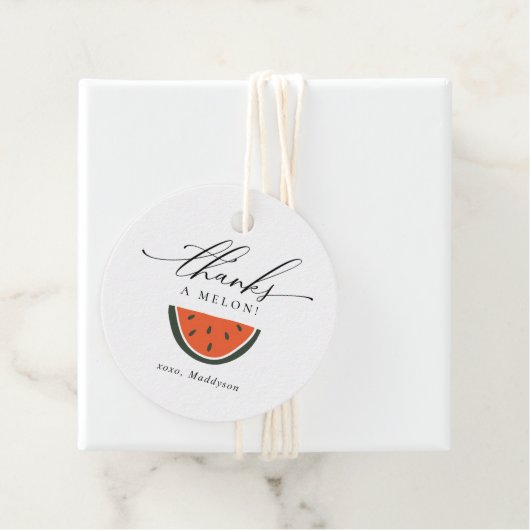 Étiquettes Cadeau Merci un Anniversaire de Melon (En situation)