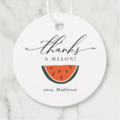 Étiquettes Cadeau Merci un Anniversaire de Melon (Devant)