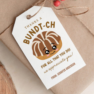 Étiquettes-cadeau Merci Un Bundt-ch Pour Tout Ce Que Vous Appréciez