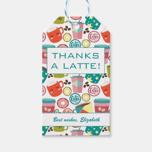 Étiquettes-cadeau Merci Un Merci De Café Latte (Devant)
