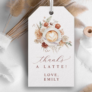 Étiquettes-cadeau Merci, une tasse de café, idée cadeau pour une fêt