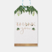 Étiquettes-cadeau Merci vert rose Baby shower floral (Dos)