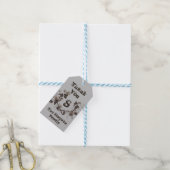 Étiquettes-cadeau Merci Vinage Graphique Vin Etching Monogramme (Avec de laficelle)