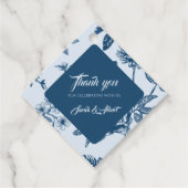 Étiquettes Cadeau Merci vintage bleu Floral (Devant)