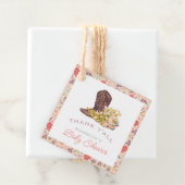 Étiquettes Cadeau Merci Y'all Cowboy Boot & Bouquet Baby shower (En situation)