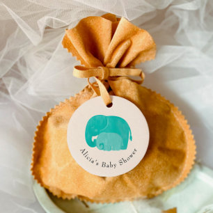 Étiquettes Cadeau Mère et veau Eléphant Baby shower Cadeau