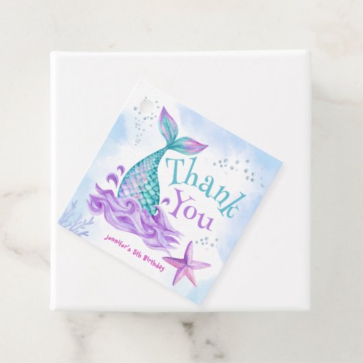 Étiquettes Cadeau Mermaid 5e anniversaire Plongée en cinq (En situation)