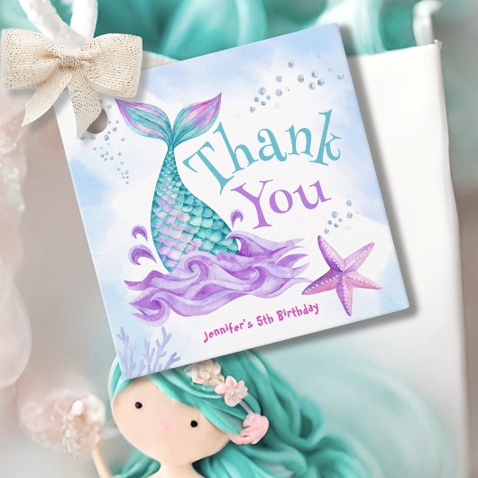 Étiquettes Cadeau Mermaid 5e anniversaire Plongée en cinq