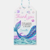 Étiquettes-cadeau Mermaid Anniversaire Pool Merci (Devant)