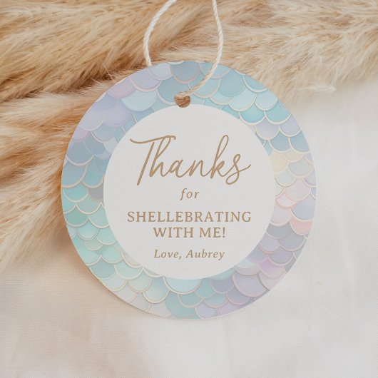 Étiquettes Cadeau Mermaid Birthday Merci pour Shellebring