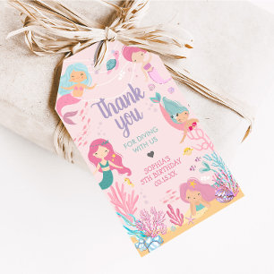 Étiquettes-cadeau Mermaid Dive in Five Birthday Party Favoriser Tags