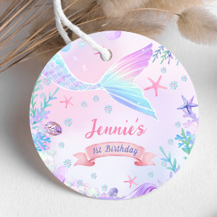 Étiquettes Cadeau Mermaid Girl 1st Birthday Party Favoriser les étiq