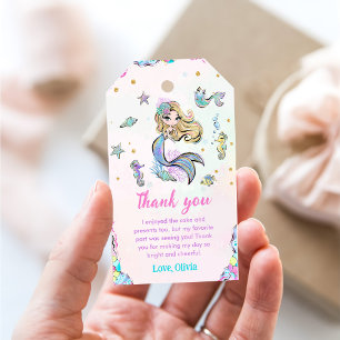 Étiquettes-cadeau Mermaid Girl 5th Birthday Party