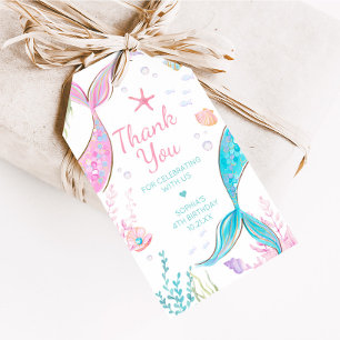Étiquettes-cadeau Mermaid Tail Anniversaire Fête Favoriser Tags
