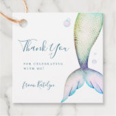 Étiquettes Cadeau Mermaid Tail Anniversaire Merci (Devant)