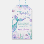 Étiquettes-cadeau Mermaid Tail Merci fête d'anniversaire Favoriser (Devant)