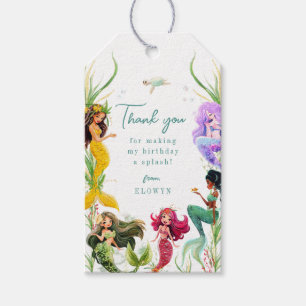 Étiquettes-cadeau Mermaid Thème Anniversaire Fête Merci