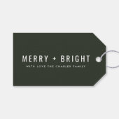 Étiquettes-cadeau Merry and Bright | Stylish Dark Green (Devant (Horizontal))