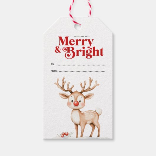 Étiquettes-cadeau Merry & Bright Christmas Gift Tag (Devant)