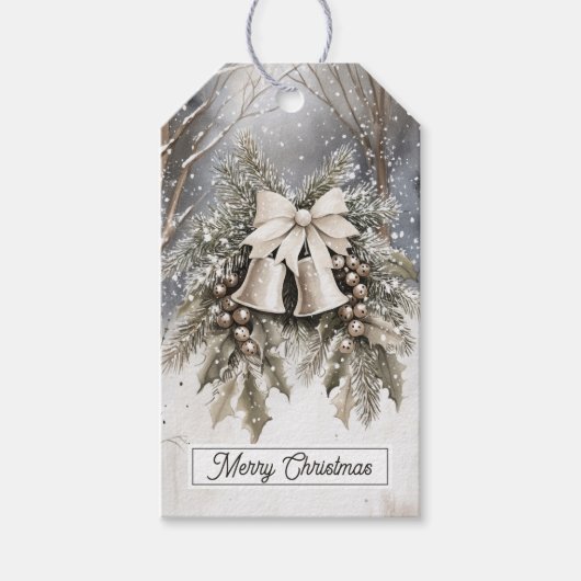 Étiquettes-cadeau Merry Christmas Bells Gift Tag (Devant)