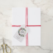 Étiquettes-cadeau Merry Christmas Botanical Wreath (Avec de la ficelle)