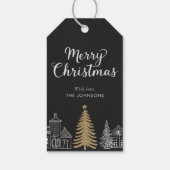 Étiquettes-cadeau Merry Christmas Calligraphy Scrip Holiday (Dos)