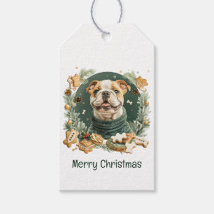 Étiquettes-cadeau Merry Christmas English Bulldog