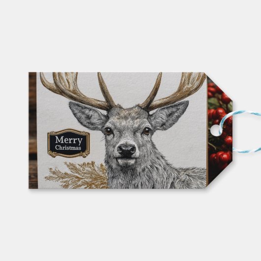 Étiquettes-cadeau Merry Christmas greeting (Devant (Horizontal))