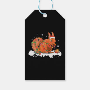 Étiquettes-cadeau Merry Christmas Squirrél Christmas Ornament Lights