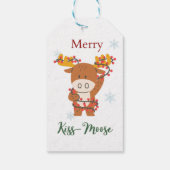 Étiquettes-cadeau Merry kiss élan (Dos)