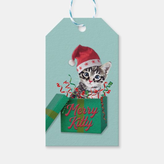 Étiquettes-cadeau Merry Kitty, Joyeux Noël (Devant)