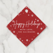 Étiquettes Cadeau Merry Magic | Vacances Red & White Snowflake (Devant)