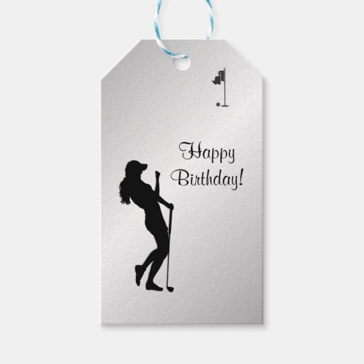 Étiquettes-cadeau Mesdames Golfer Anniversaire (Devant)