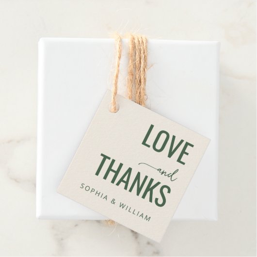 Étiquettes Cadeau Message de gratitude vert chaud (En situation)