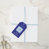 Étiquettes-cadeau Message de HANUKKA bleu (Avec de laficelle)