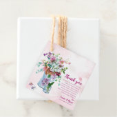 Étiquettes Cadeau Message de Merci de Mariage Fleur sauvage rose (En situation)