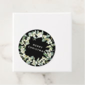 Étiquettes Cadeau Message personnalisé Black Snowberry+Eucalyptus (En situation)