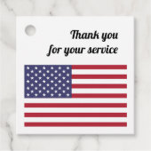 Étiquettes Cadeau Message personnalisé du drapeau américain (Devant)