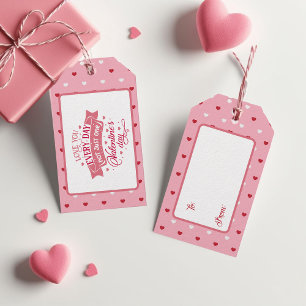 Étiquettes-cadeau Message rouge et romantique de la Saint-Valentin