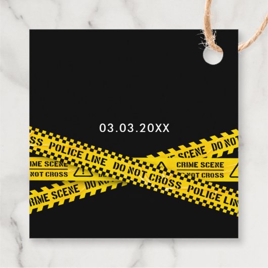 Étiquettes Cadeau Meurtre Mystère Dîner de fête Jaune Tapes de polic (Dos)