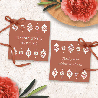 Étiquettes Cadeau Mexicaine Terra Cotta Wedding Favor Tags