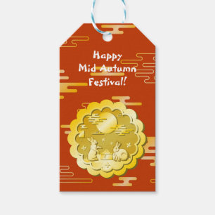 Étiquettes-cadeau Mi-automne Festival Gold Mooncake Moon Rabbit