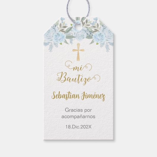 Étiquettes-cadeau Mi Bautizo Merci (Devant)