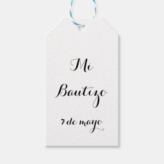 Étiquettes-cadeau Mi Bautizo préférez les balises (Devant)