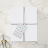 Étiquettes-cadeau Micro étoiles bleu-vert - Blanc (Avec de la ficelle)